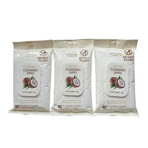 Personal Care Coconut Oil infused moisturizing, cleansing wipes (3pack)120 Wipes